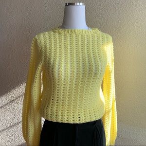 Handmade knit yellow crotchet sweater